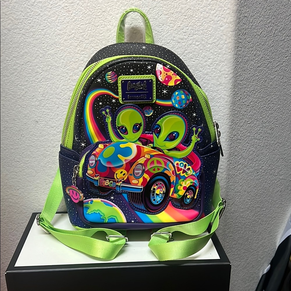 Loungefly Green and Black Alien-Themed Bag